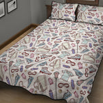Lacrosse Sport Pattern Print Quilt Bed Set