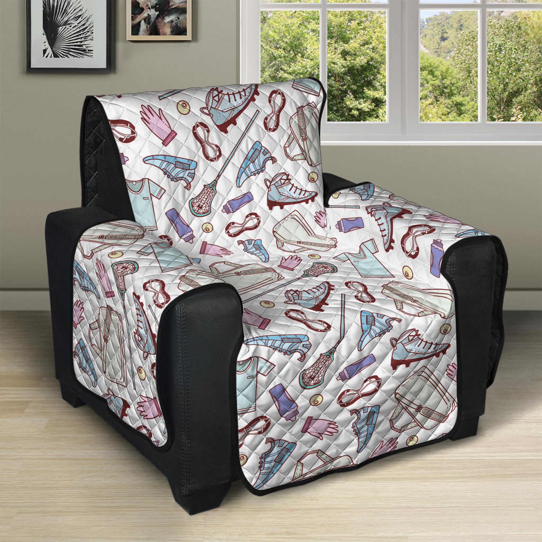 Lacrosse Sport Pattern Print Recliner Protector