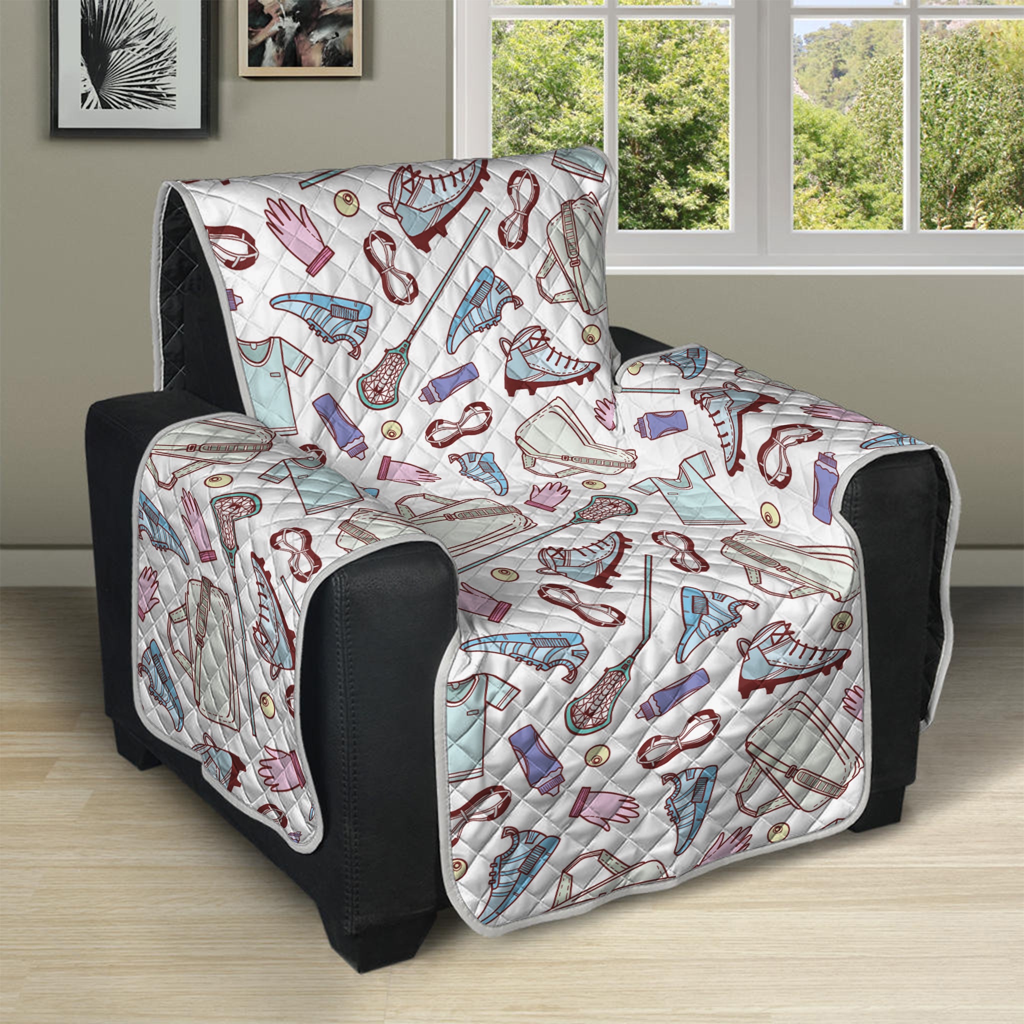 Lacrosse Sport Pattern Print Recliner Protector