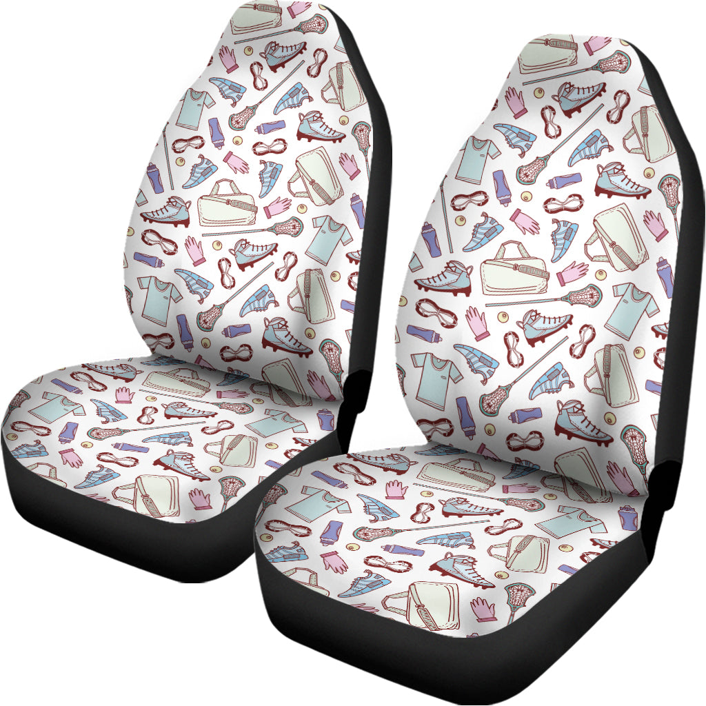 Lacrosse Sport Pattern Print Universal Fit Car Seat Covers