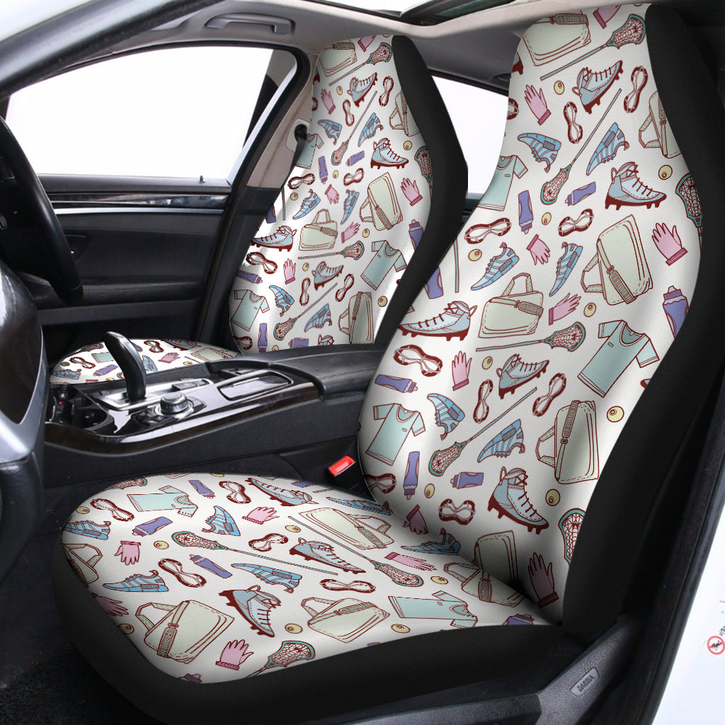Lacrosse Sport Pattern Print Universal Fit Car Seat Covers