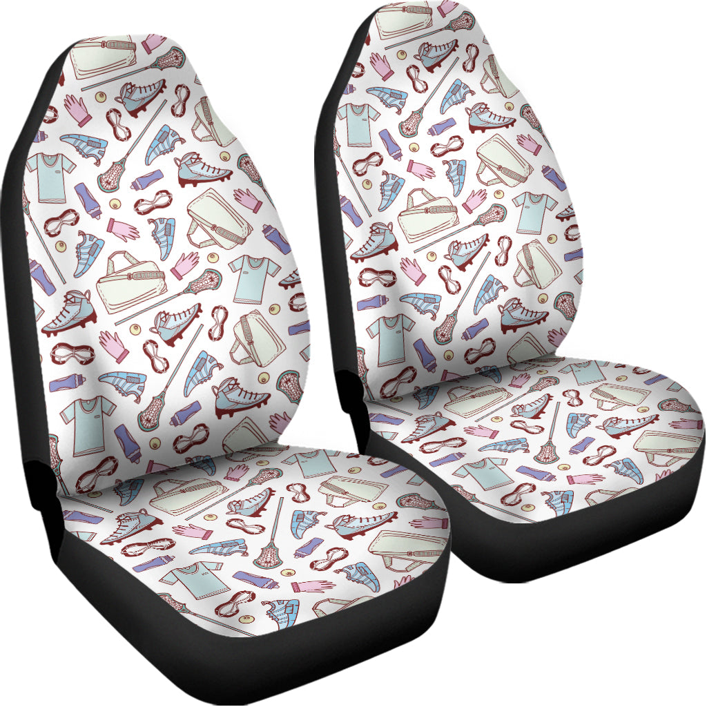 Lacrosse Sport Pattern Print Universal Fit Car Seat Covers