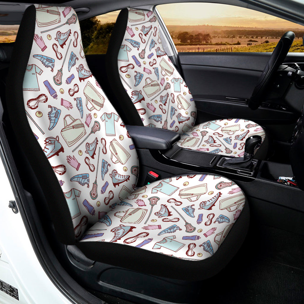 Lacrosse Sport Pattern Print Universal Fit Car Seat Covers