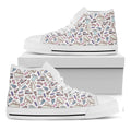 Lacrosse Sport Pattern Print White High Top Sneakers