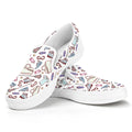 Lacrosse Sport Pattern Print White Slip On Sneakers