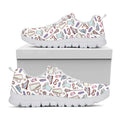 Lacrosse Sport Pattern Print White Running Shoes