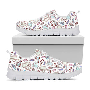 Lacrosse Sport Pattern Print White Sneakers