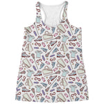 Lacrosse Sport Pattern Print Women's Racerback Tank Top