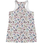 Lacrosse Sport Pattern Print Women's Racerback Tank Top