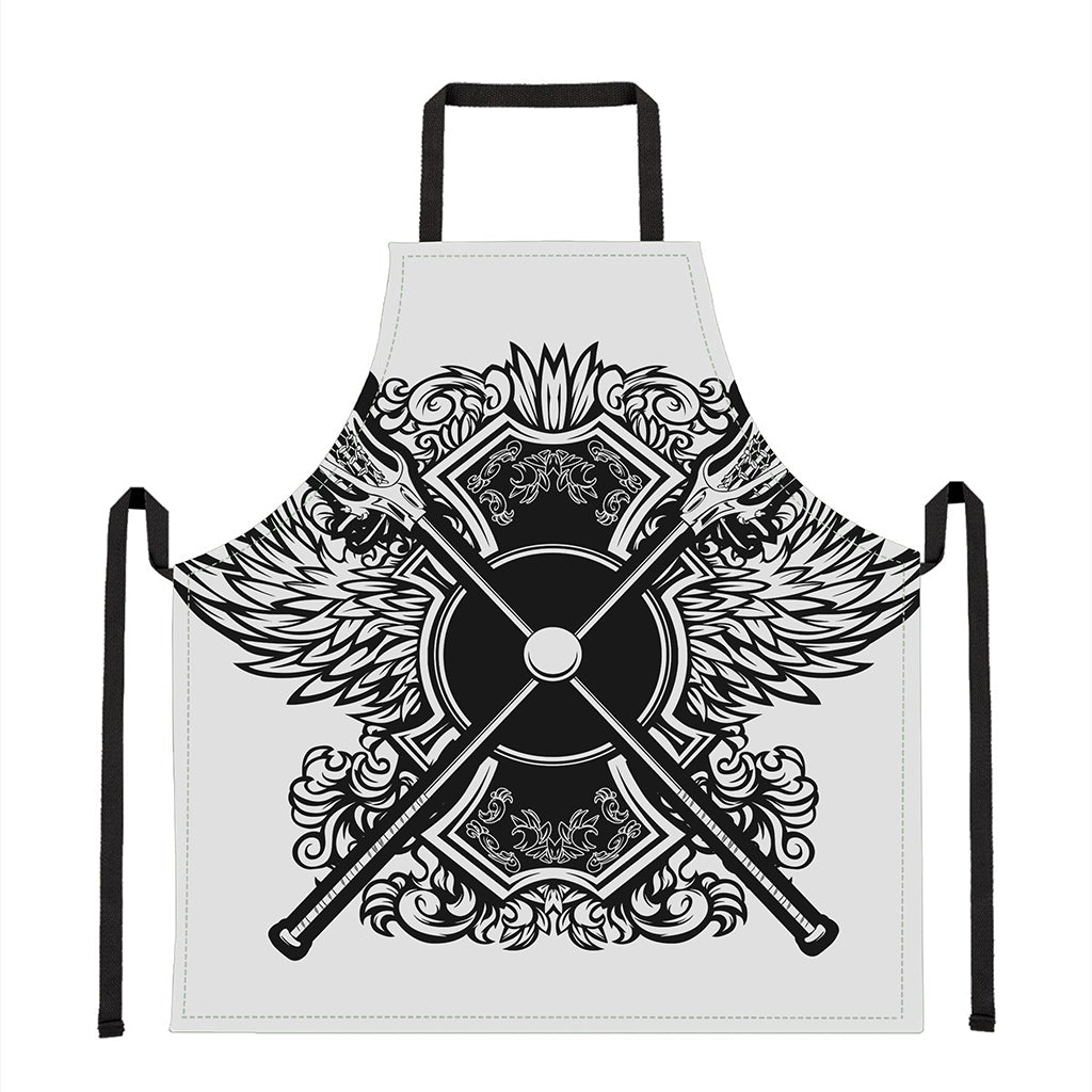 Lacrosse Sticks And Ornate Wing Print Apron