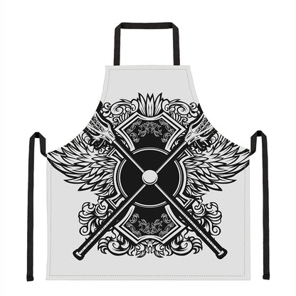 Lacrosse Sticks And Ornate Wing Print Apron