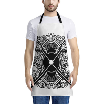 Lacrosse Sticks And Ornate Wing Print Apron