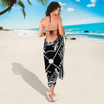 Lacrosse Sticks And Ornate Wing Print Beach Sarong Wrap