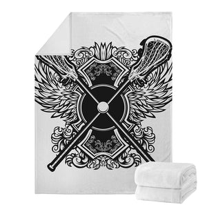 Lacrosse Sticks And Ornate Wing Print Blanket