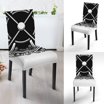Lacrosse Sticks And Ornate Wing Print Dining Chair Slipcover