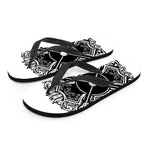 Lacrosse Sticks And Ornate Wing Print Flip Flops