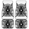 Lacrosse Sticks And Ornate Wing Print Front and Back Car Floor Mats