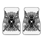 Lacrosse Sticks And Ornate Wing Print Front Car Floor Mats