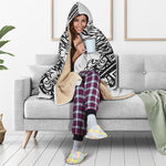 Lacrosse Sticks And Ornate Wing Print Hooded Blanket