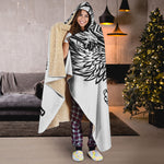 Lacrosse Sticks And Ornate Wing Print Hooded Blanket