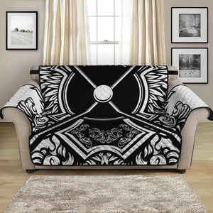 Lacrosse Sticks And Ornate Wing Print Loveseat Protector