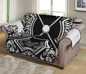 Lacrosse Sticks And Ornate Wing Print Loveseat Protector