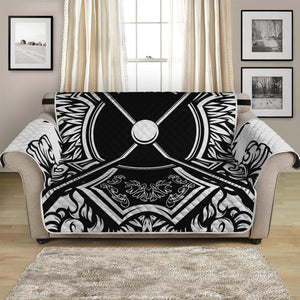 Lacrosse Sticks And Ornate Wing Print Loveseat Protector