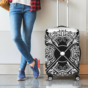 Lacrosse Sticks And Ornate Wing Print Luggage Cover