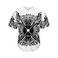 Lacrosse Sticks And Ornate Wing Print Men's Baseball Jersey