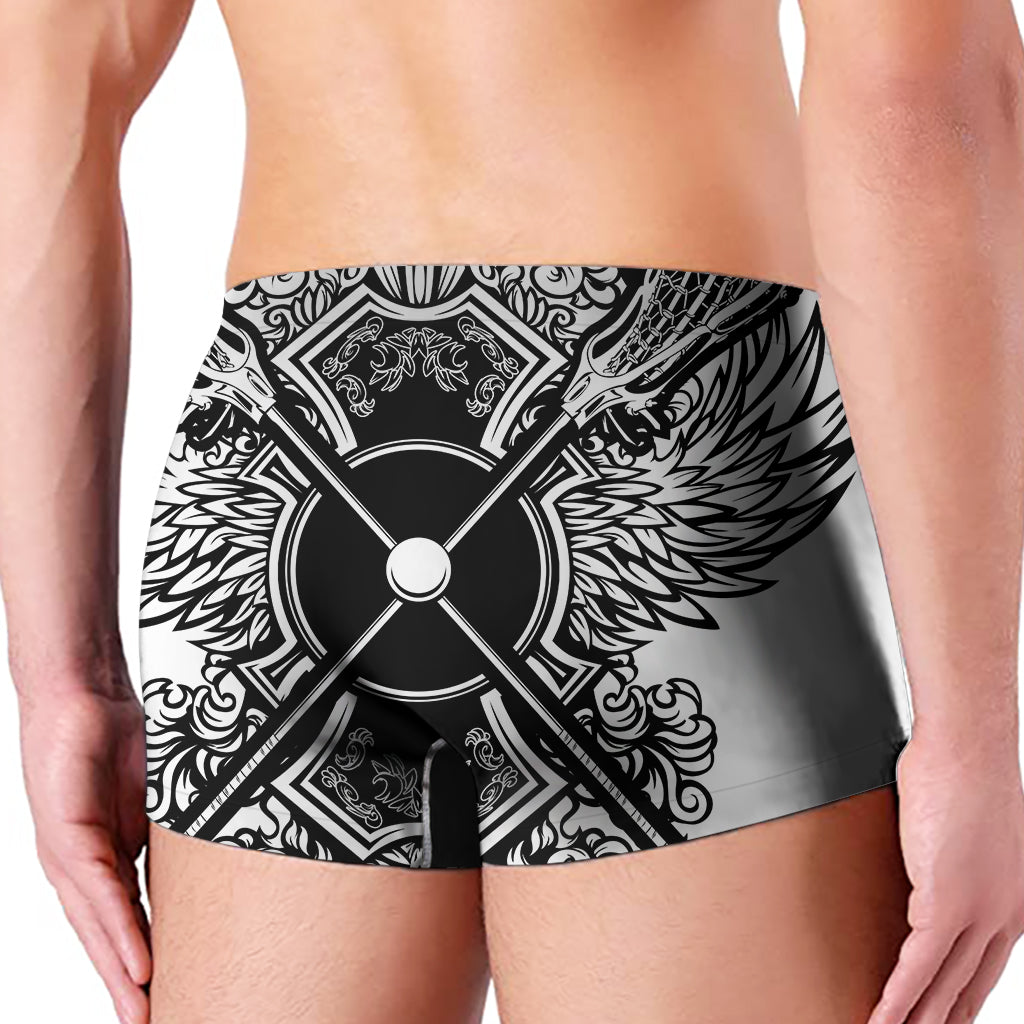 Lacrosse Sticks And Ornate Wing Print Men's Boxer Briefs