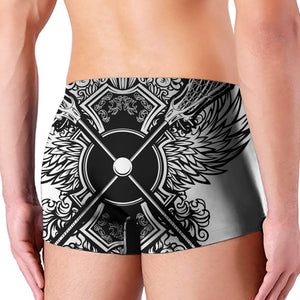 Lacrosse Sticks And Ornate Wing Print Men's Boxer Briefs