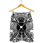 Lacrosse Sticks And Ornate Wing Print Men's Shorts