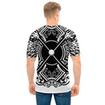 Lacrosse Sticks And Ornate Wing Print Men's T-Shirt