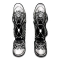 Lacrosse Sticks And Ornate Wing Print Muay Thai Shin Guards