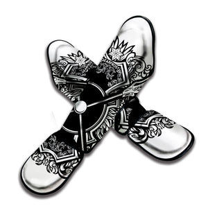 Lacrosse Sticks And Ornate Wing Print Muay Thai Shin Guard