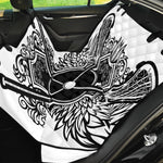 Lacrosse Sticks And Ornate Wing Print Pet Car Back Seat Cover