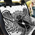 Lacrosse Sticks And Ornate Wing Print Pet Car Back Seat Cover