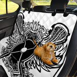 Lacrosse Sticks And Ornate Wing Print Pet Car Back Seat Cover