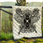 Lacrosse Sticks And Ornate Wing Print Quilt