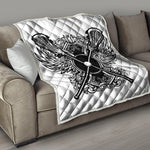 Lacrosse Sticks And Ornate Wing Print Quilt