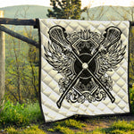 Lacrosse Sticks And Ornate Wing Print Quilt