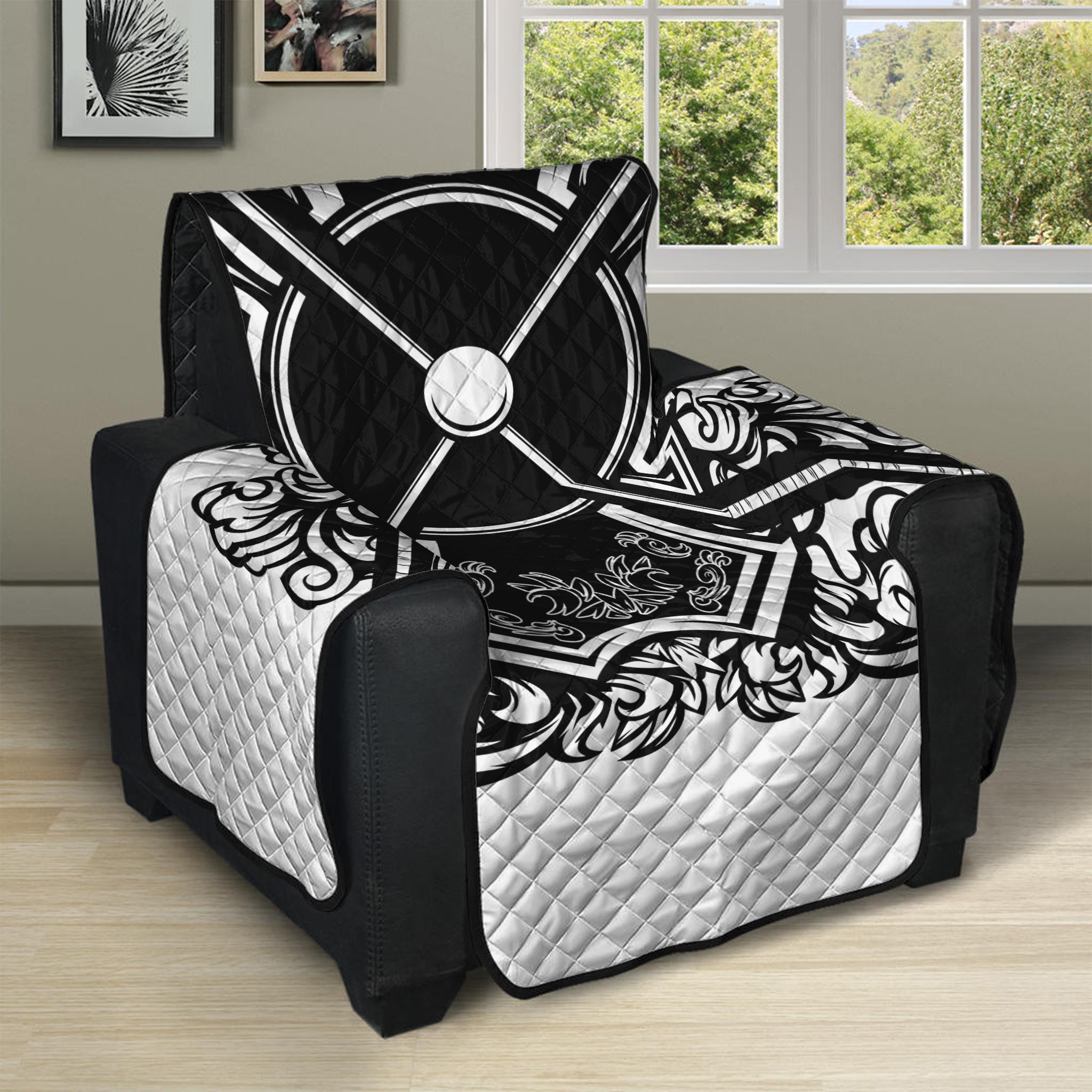 Lacrosse Sticks And Ornate Wing Print Recliner Protector