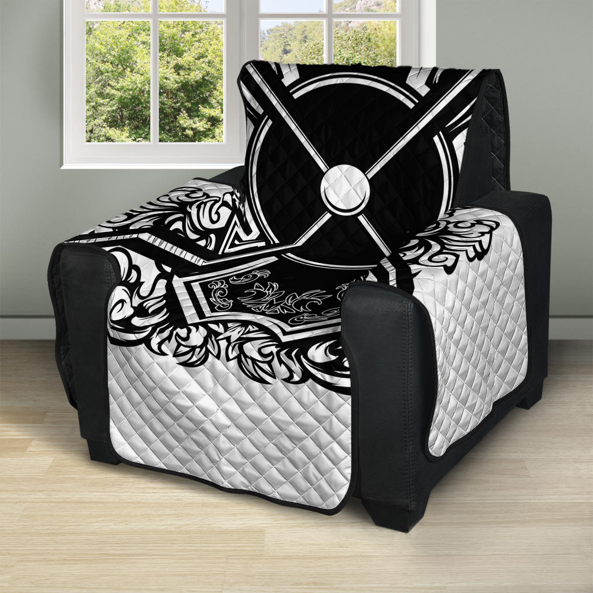 Lacrosse Sticks And Ornate Wing Print Recliner Protector