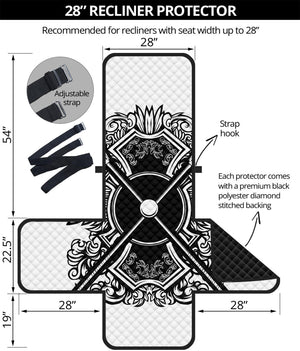 Lacrosse Sticks And Ornate Wing Print Recliner Protector