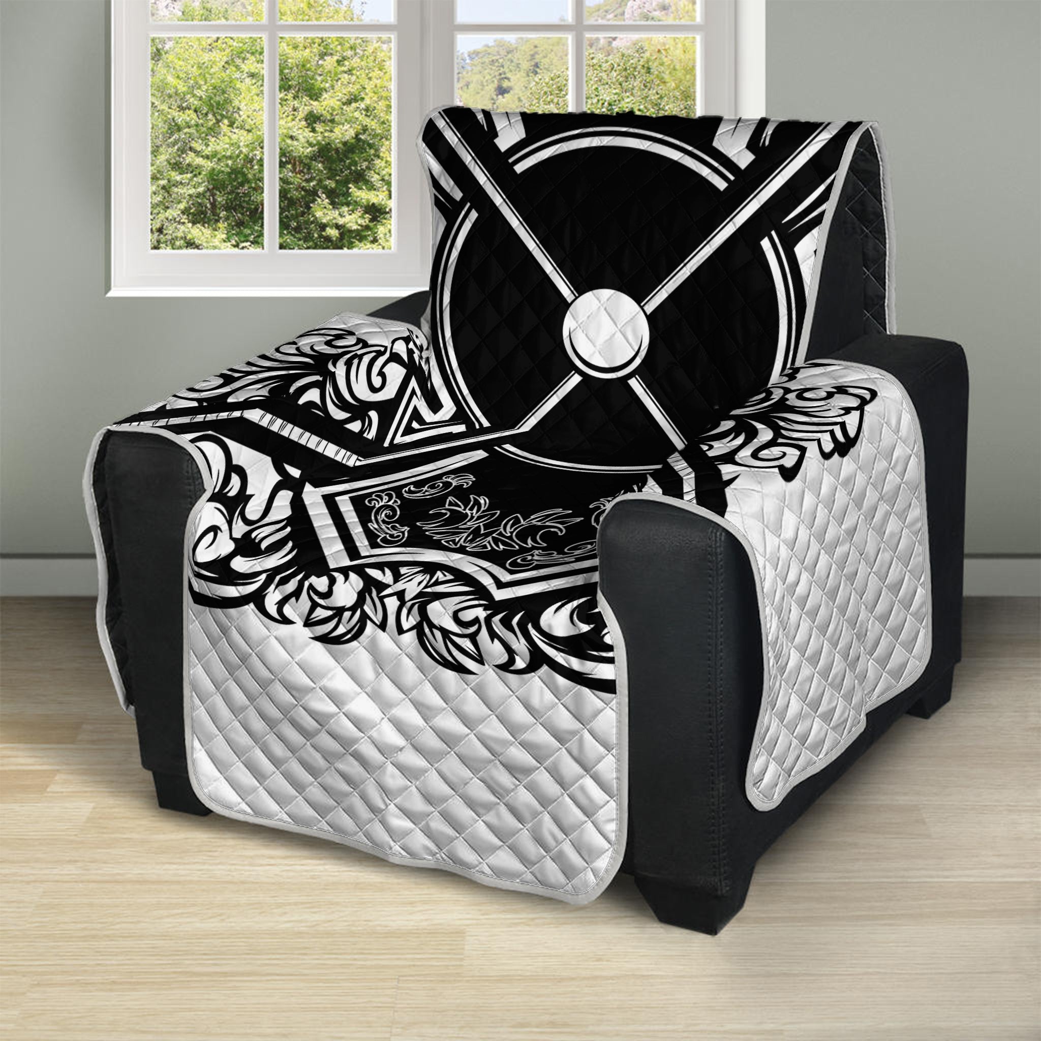 Lacrosse Sticks And Ornate Wing Print Recliner Protector