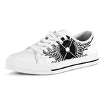 Lacrosse Sticks And Ornate Wing Print White Low Top Shoes