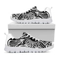 Lacrosse Sticks And Ornate Wing Print White Running Shoes