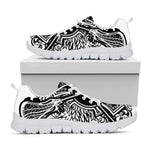 Lacrosse Sticks And Ornate Wing Print White Sneakers