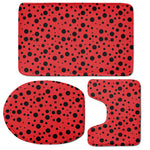 Ladybug Spots Pattern Print 3 Piece Bath Mat Set