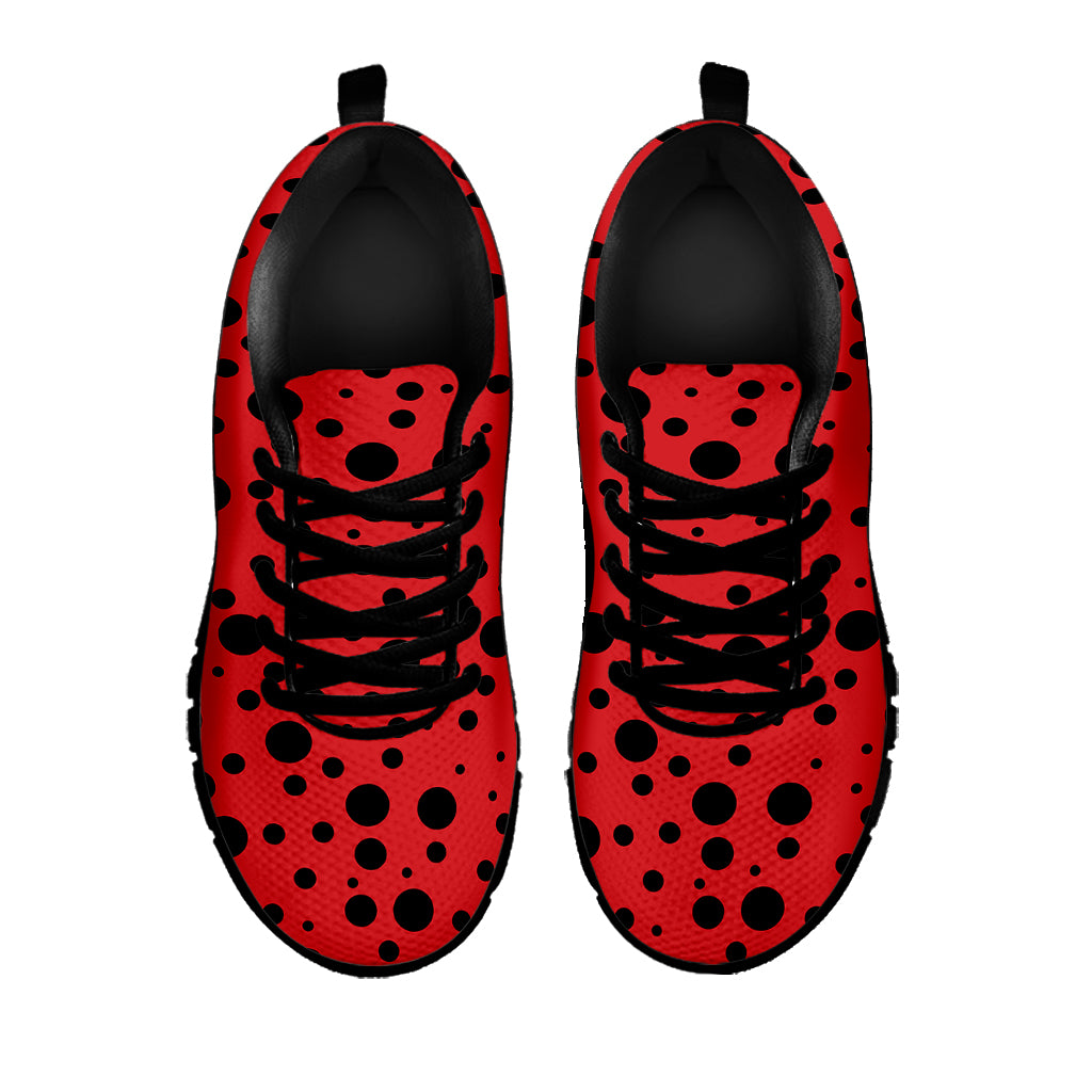 Ladybug Spots Pattern Print Black Sneakers